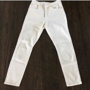 Levi’s white 501 skinny jeans